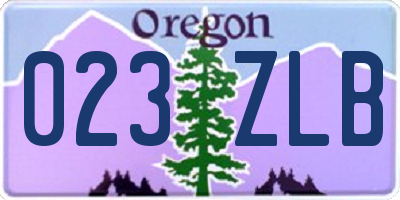 OR license plate 023ZLB