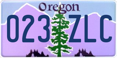 OR license plate 023ZLC
