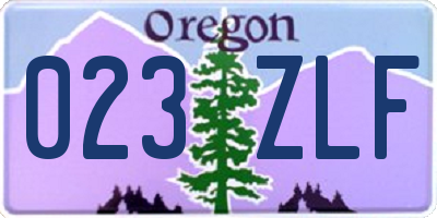 OR license plate 023ZLF