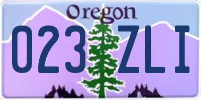 OR license plate 023ZLI