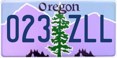 OR license plate 023ZLL
