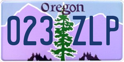 OR license plate 023ZLP