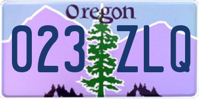 OR license plate 023ZLQ