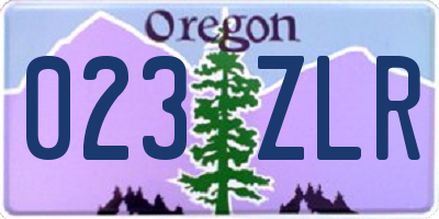 OR license plate 023ZLR