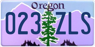OR license plate 023ZLS