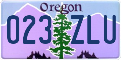 OR license plate 023ZLU