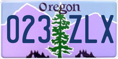 OR license plate 023ZLX