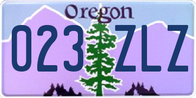 OR license plate 023ZLZ