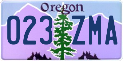 OR license plate 023ZMA