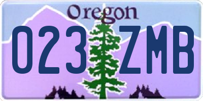 OR license plate 023ZMB