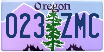 OR license plate 023ZMC