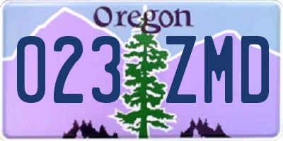 OR license plate 023ZMD
