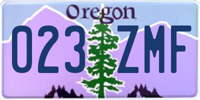 OR license plate 023ZMF