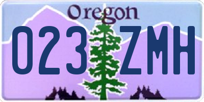 OR license plate 023ZMH