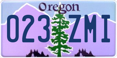 OR license plate 023ZMI