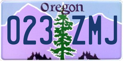 OR license plate 023ZMJ