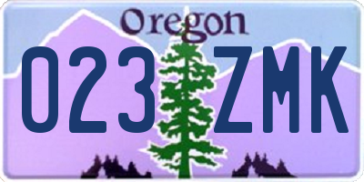 OR license plate 023ZMK