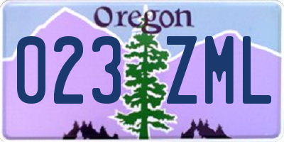 OR license plate 023ZML