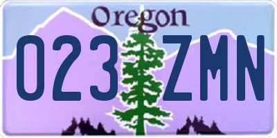 OR license plate 023ZMN