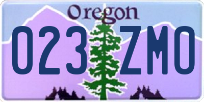 OR license plate 023ZMO