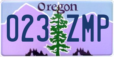 OR license plate 023ZMP