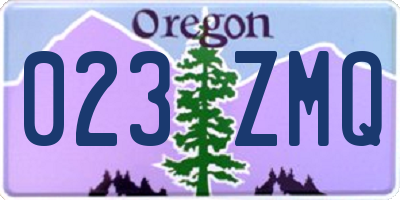 OR license plate 023ZMQ