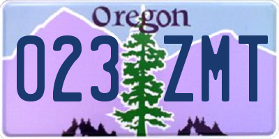 OR license plate 023ZMT