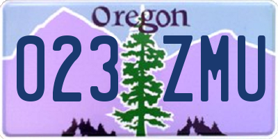 OR license plate 023ZMU