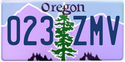 OR license plate 023ZMV