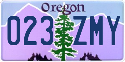 OR license plate 023ZMY