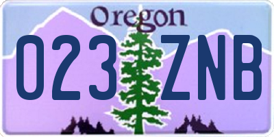 OR license plate 023ZNB
