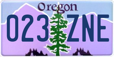 OR license plate 023ZNE