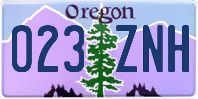 OR license plate 023ZNH