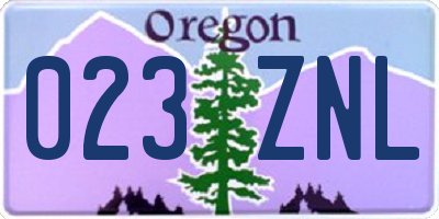 OR license plate 023ZNL