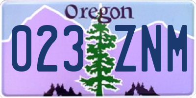 OR license plate 023ZNM