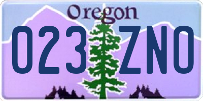 OR license plate 023ZNO