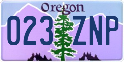 OR license plate 023ZNP