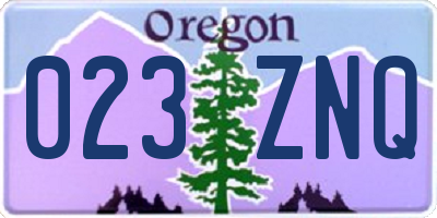 OR license plate 023ZNQ