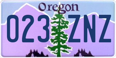 OR license plate 023ZNZ