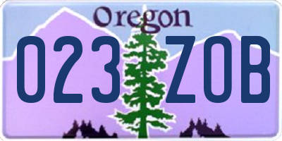 OR license plate 023ZOB