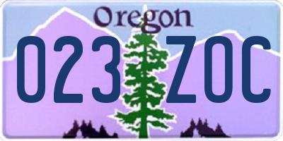 OR license plate 023ZOC