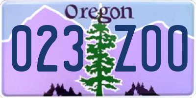 OR license plate 023ZOO