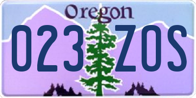 OR license plate 023ZOS