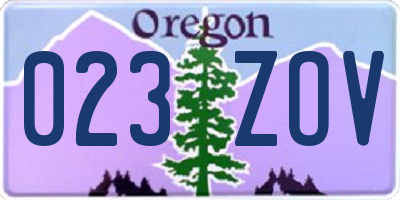 OR license plate 023ZOV