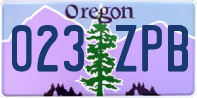 OR license plate 023ZPB