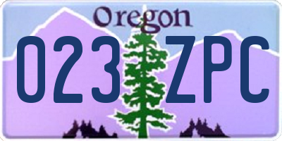 OR license plate 023ZPC