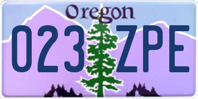 OR license plate 023ZPE