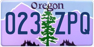 OR license plate 023ZPQ