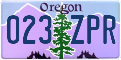 OR license plate 023ZPR