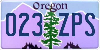 OR license plate 023ZPS
